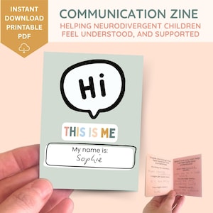 Communication Zine, Neurodiversity tool, therapy resources, nonverbal visual aid, special needs visual, AAC communication, flashcards