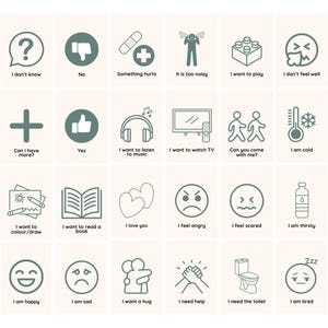 These simple, easy-to-use communication cards are designed for preschoolers, nonverbal children, kids with autism, and neurodivergent kids who find verbal communication tricky. These printable PECs (Picture Exchange Communication System) cards offer a simple, effective solution, giving children a way to express their needs, feelings, and choices—without frustration.
