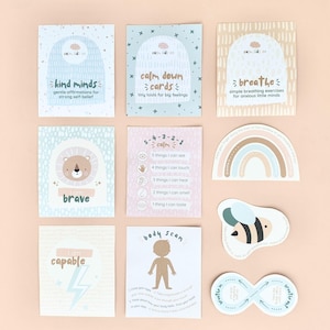 Kids Mindfulness Bundle, Self-regulation Strategies for Kids, Emotional Regulation Visual, Rainbow Breathing, Calm Corner, Coping Skills