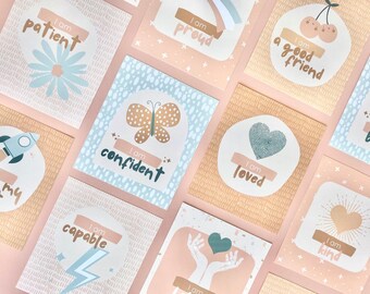 Affirmation cards for kids, kids positive affirmation card set, coping skills for kids cards, meditation cards, toddler affirmation cards
