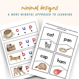 CVC Flashcards and Word Matching Game Printable! Designed to target all five short vowel sounds, this set is perfect for early readers in kindergarten or homeschool settings.