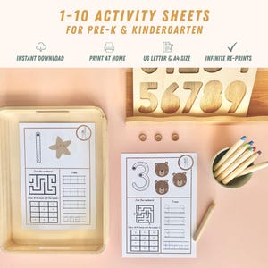 1-10, Number Tracing, Handwriting practice, Kindergarten Worksheets, Learning Numbers, Learning Binder, Preschool Activity