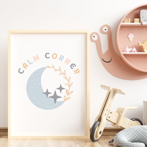 Kit de esquina de calma para niños, carteles Montessori, decoración de la habitación para niños pequeños, paquete educativo preescolar, decoración del aula, regulación emocional