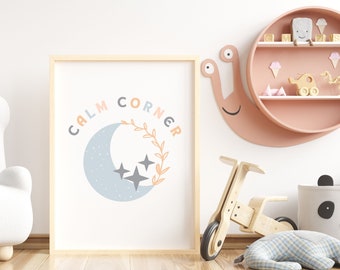 Calm Down Corner Kit for Kids, Montessori Posters Toddlers Room Decor Preschool Educational Bundle Classroom Decor Emotional Regulation