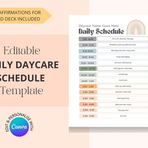 Daily Daycare Schedule, Daycare Forms, Daycare Provider, Home Daycare ...