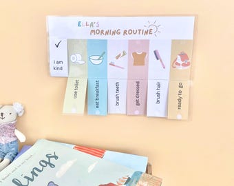 Morning & Evening Routine Flip Chart, Toddler Routine Flip Chart, Kids Flip Chart, Editable Visual Schedule | Printable Morning Flip Chart