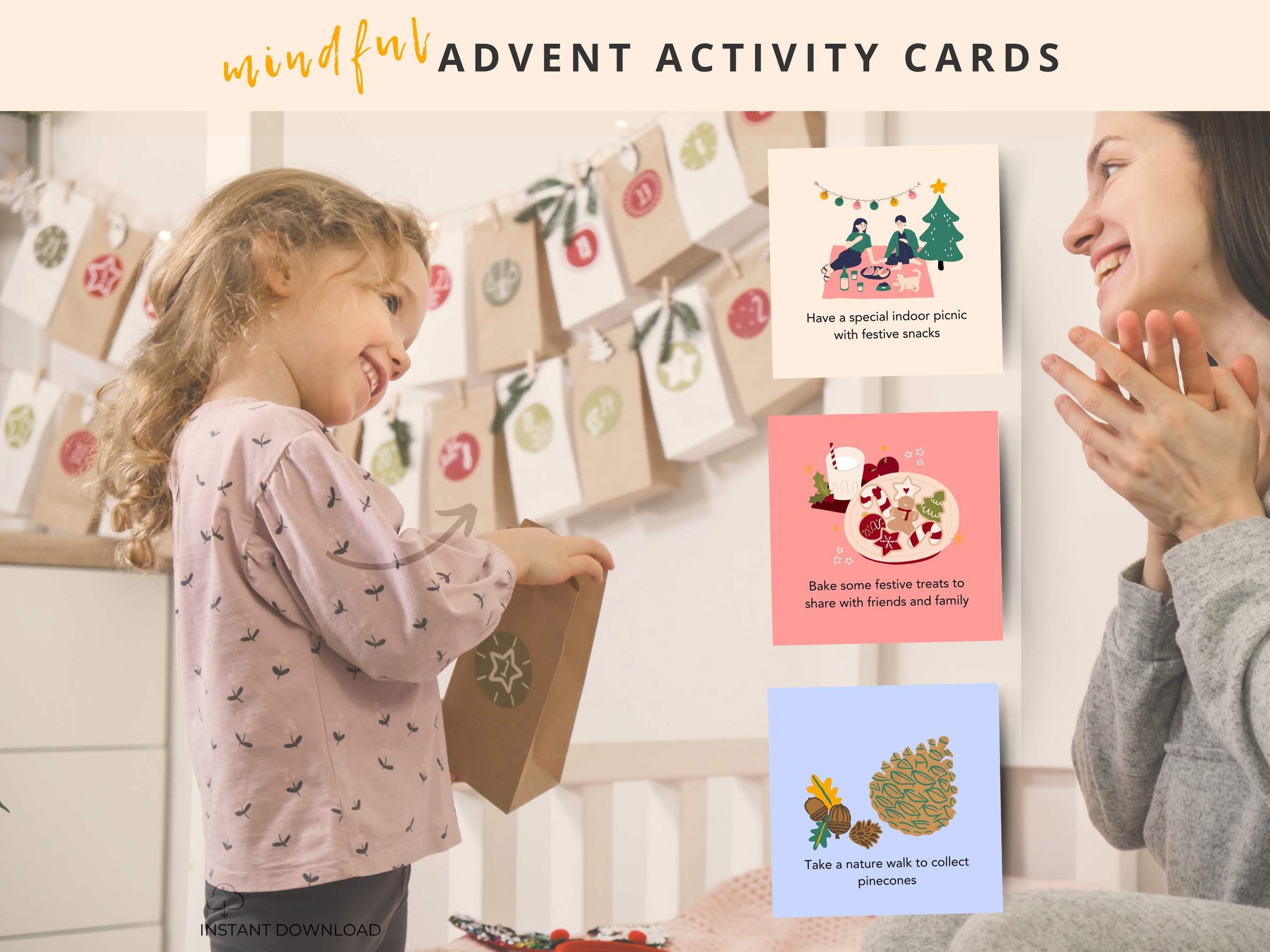 25 Printable Advent Cards Family Kids Advent Printable - Etsy Australia