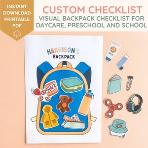 Liste de contrôle personnalisée pour le cartable, Cartes de routine, Tableau de tâches ménagères personnalisé, Tableau des responsabilités de la routine quotidienne, Tableau des routines visuelles pour enfants