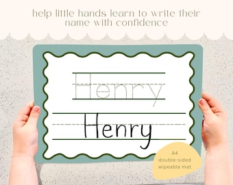 Custom Name Tracing Mat for Kids Personalised First Name Writing Practice Board Reusable Handwriting & Pen Control Learning Toy
