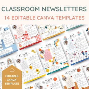 Editable School Newsletter Template, Newsletter Bundle, Monthly Newsletter, Email Template, Parent Communication, Teacher Resources, PTA