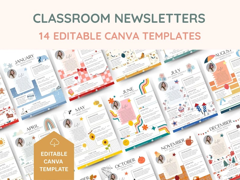 Editable School Newsletter Template, Newsletter Bundle, Monthly Newsletter, Email Template, Parent Communication, Teacher Resources, PTA Bild 2