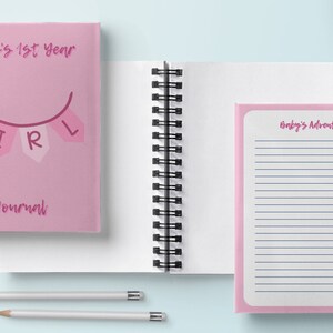 Baby Girl Year 1 Journal + FREE Emergency Contact List (8.5x11)