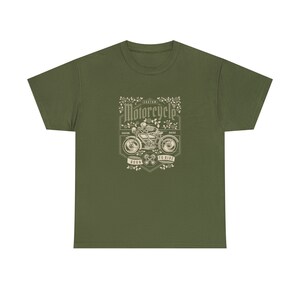 Skull Motorcycles - Unisex Heavy Cotton Tee - Men&#39;s Tee, Graphic Tee, Skulls, Vintage, Motorcycles