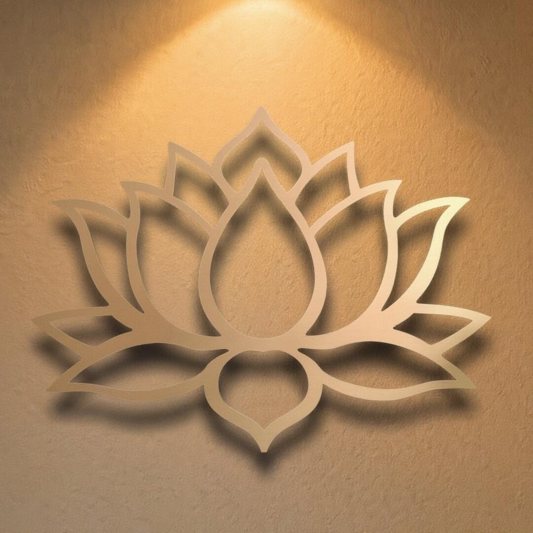 Lotus Wall Art - Metal Flower Decor, Modern Home Accent - Etsy