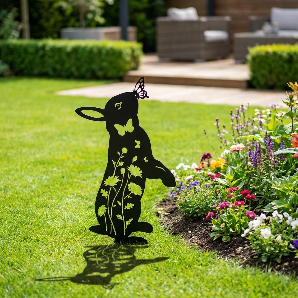 Metal Rabbit Statue - Etsy