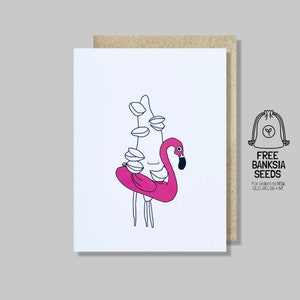 Tarjeta de graduación de Banksia - ¡Dale un toque especial! Tarjeta de buena suerte - Flamenco