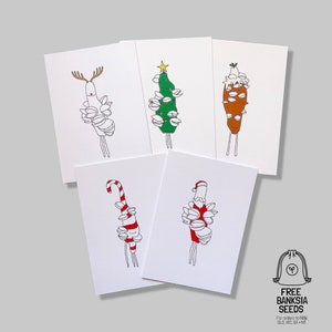 Set of 5 Christmas Cards with Banksia Pods - Unique Australian Christmas Card