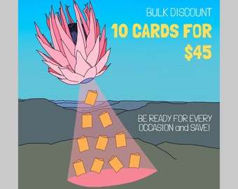 Bulk Card Pack - any 10 Cards | set of 10 cards, bulk pack of cards, wholesale cards, discount cards pack, born to be wild, postcard art