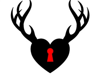 Cuckold Heart with Antlers - Temporary Tattoo