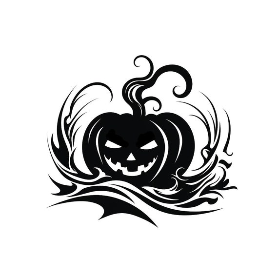 Pumpkin Outline Temporary Tattoo / Halloween Pumpkin / Jack O