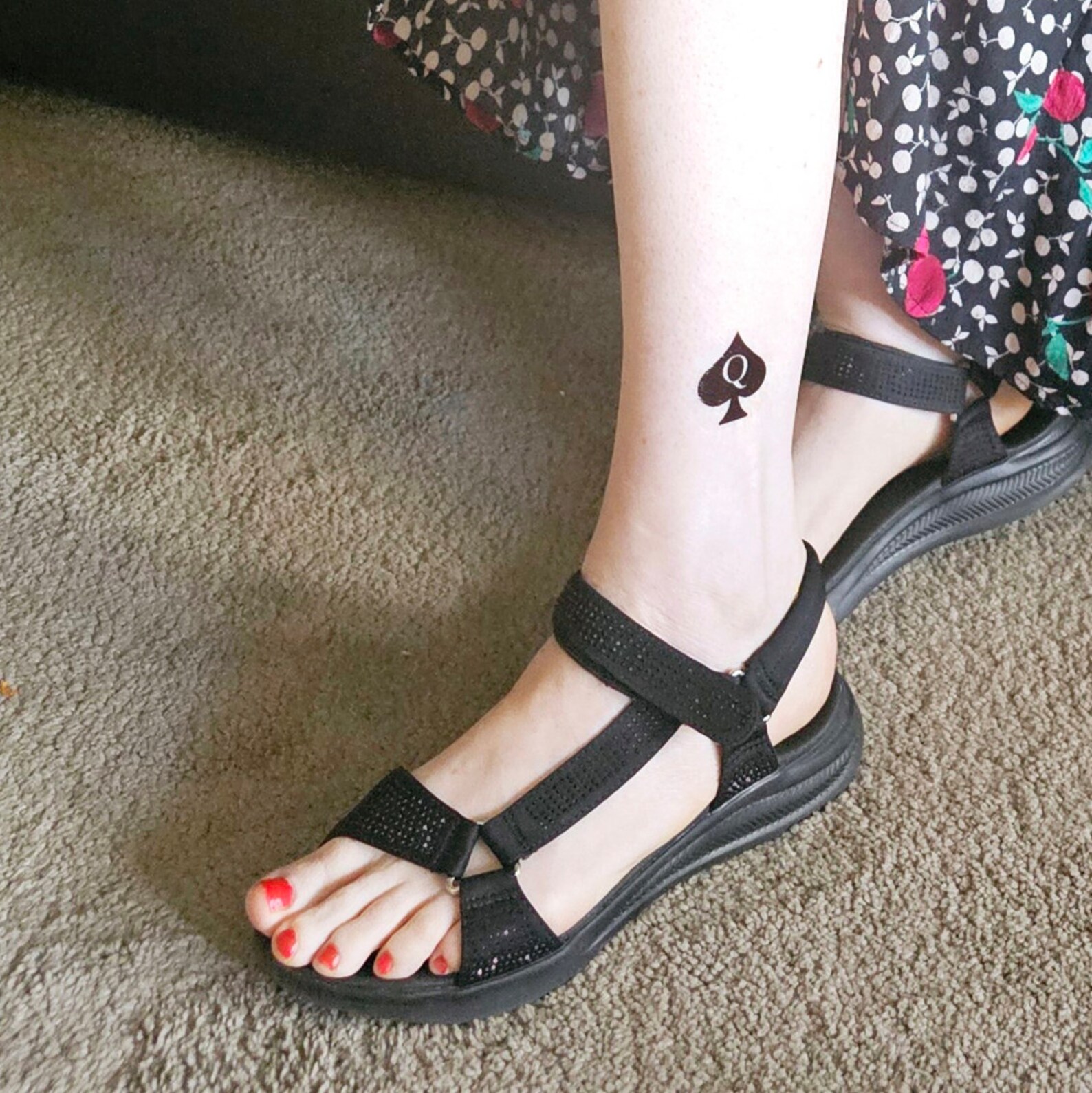 Queen Of Spades Large Temporary Tattoo