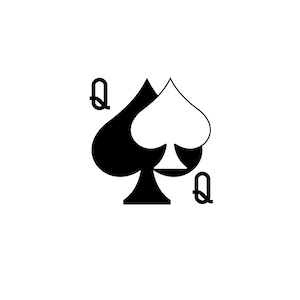 Queen of Spades - Card Style - Temporary Tattoo