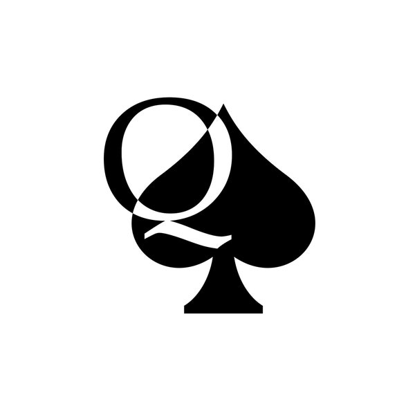 Queen of Spades - Offset Q - Temporary Tattoo