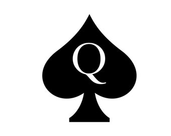 Queen of Spades - temporary tattoo (2" high)