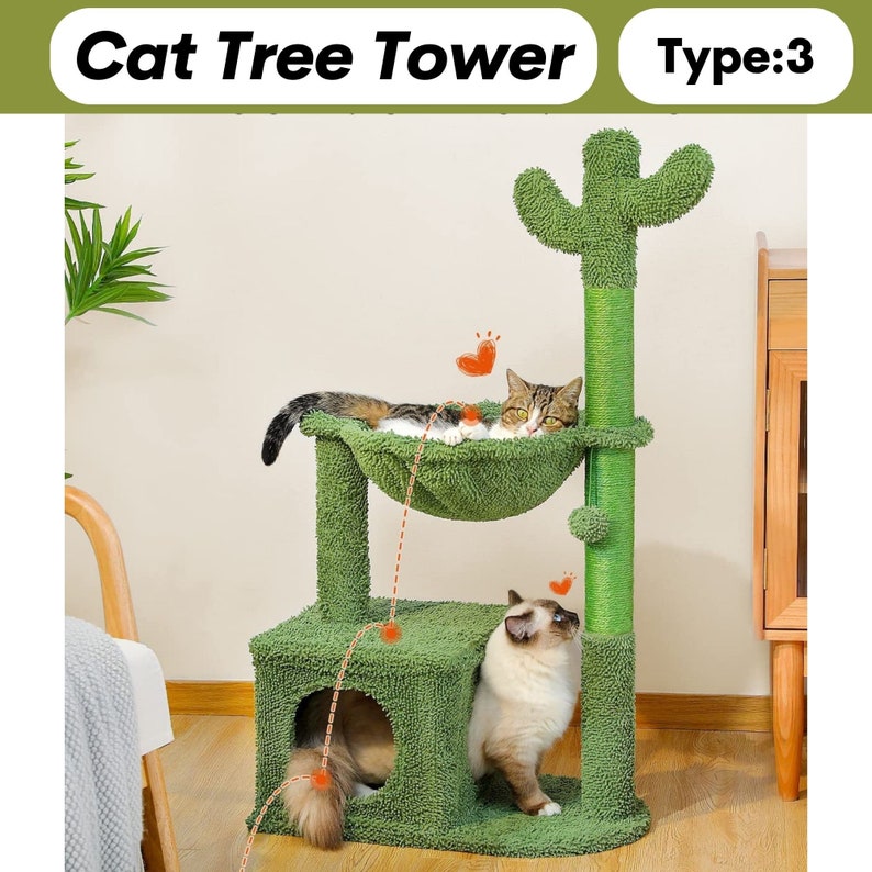 6 Types Cat Tree Unique Cat Trees Wood Cat Tree Cat Etsy