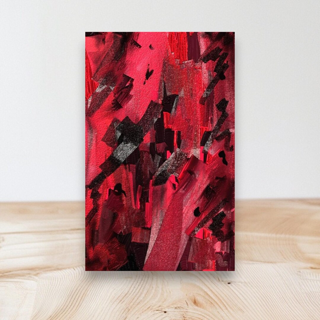Abstract Red Print - Etsy