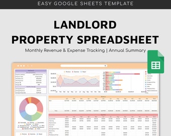 Landlord Rental Property Spreadsheet Template Google Sheets | Landlord Tracker | Income & Expense | Real Estate Spreadsheet