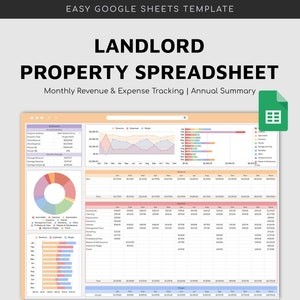 Landlord Rental Property Spreadsheet Template Google Sheets | Landlord Tracker | Income & Expense | Real Estate Spreadsheet