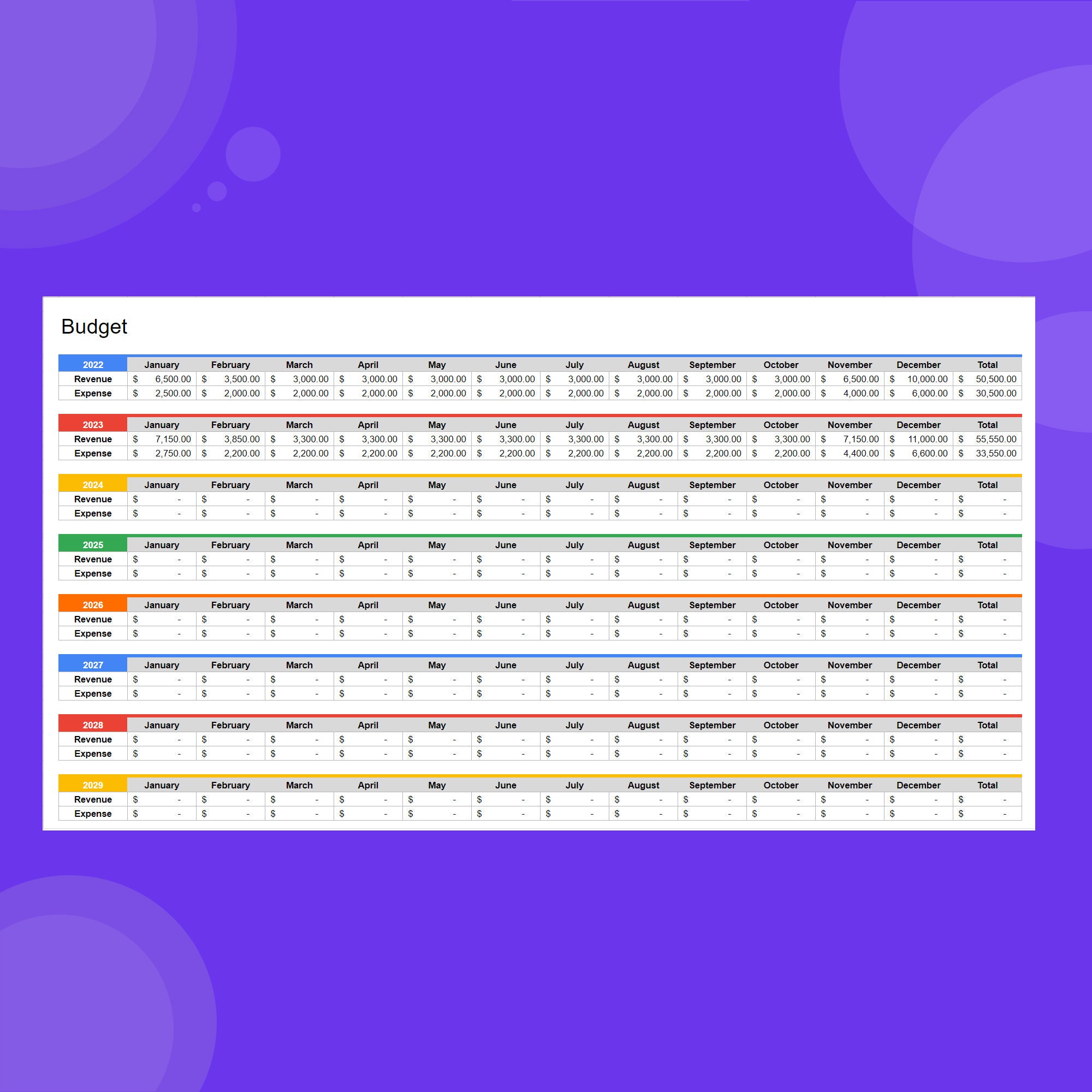Easy & Simple Bookkeeping Template Google Sheets and Expense
