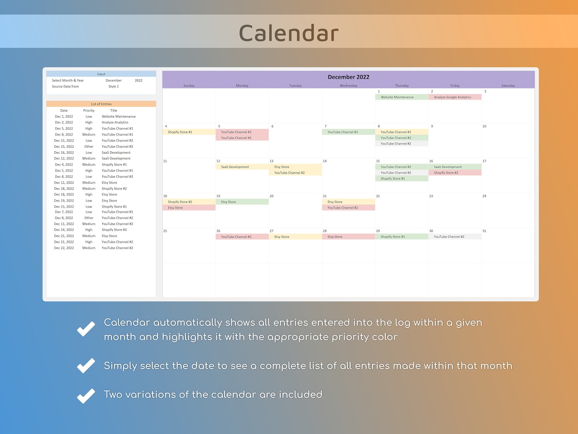 Kanban Board Excel Template Task Tracker Project - Etsy