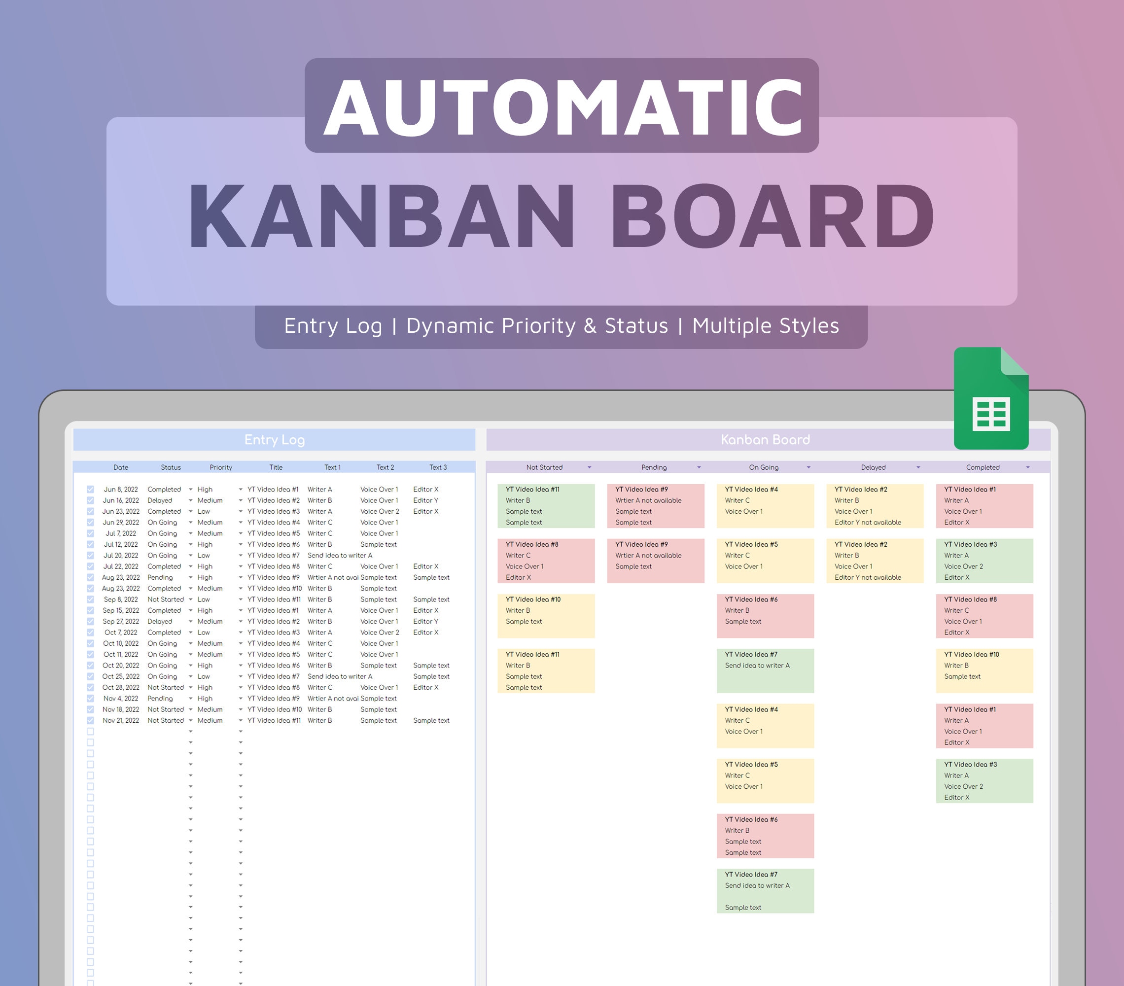 Kanban Board Google Sheets Template Task Tracker Project Etsy Kanban Board Google Sheets Template Task Tracker Project Etsy