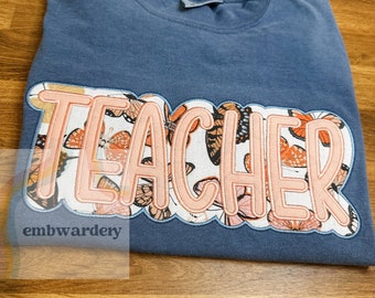 Teacher embroidered tshirt