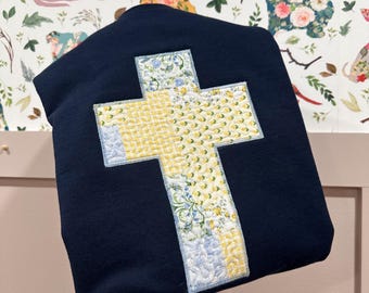 Quilted Cross embroidered sweatshirt