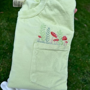 Embroidered Mushroom pocket tshirt