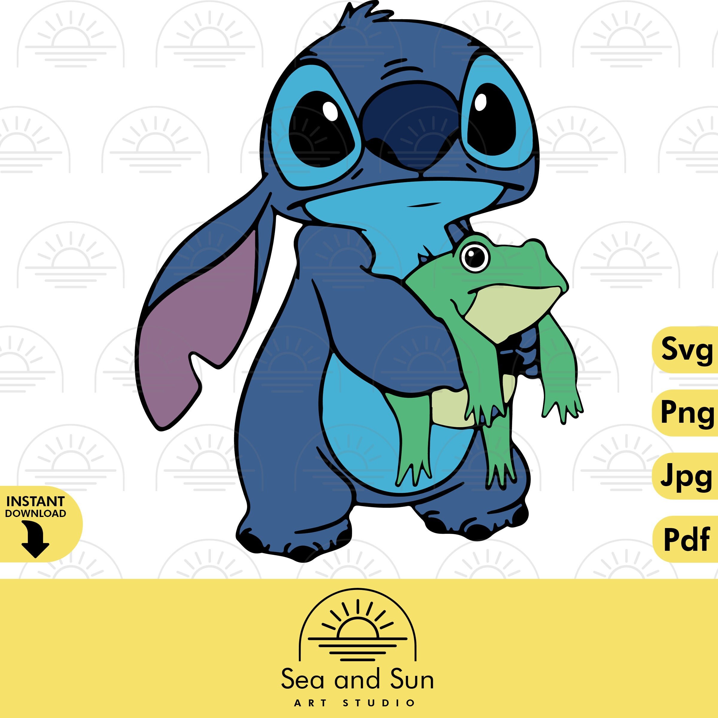 Stitch and Frog Vector Svg Lilo and Stitch Disneyland Ears Etsy