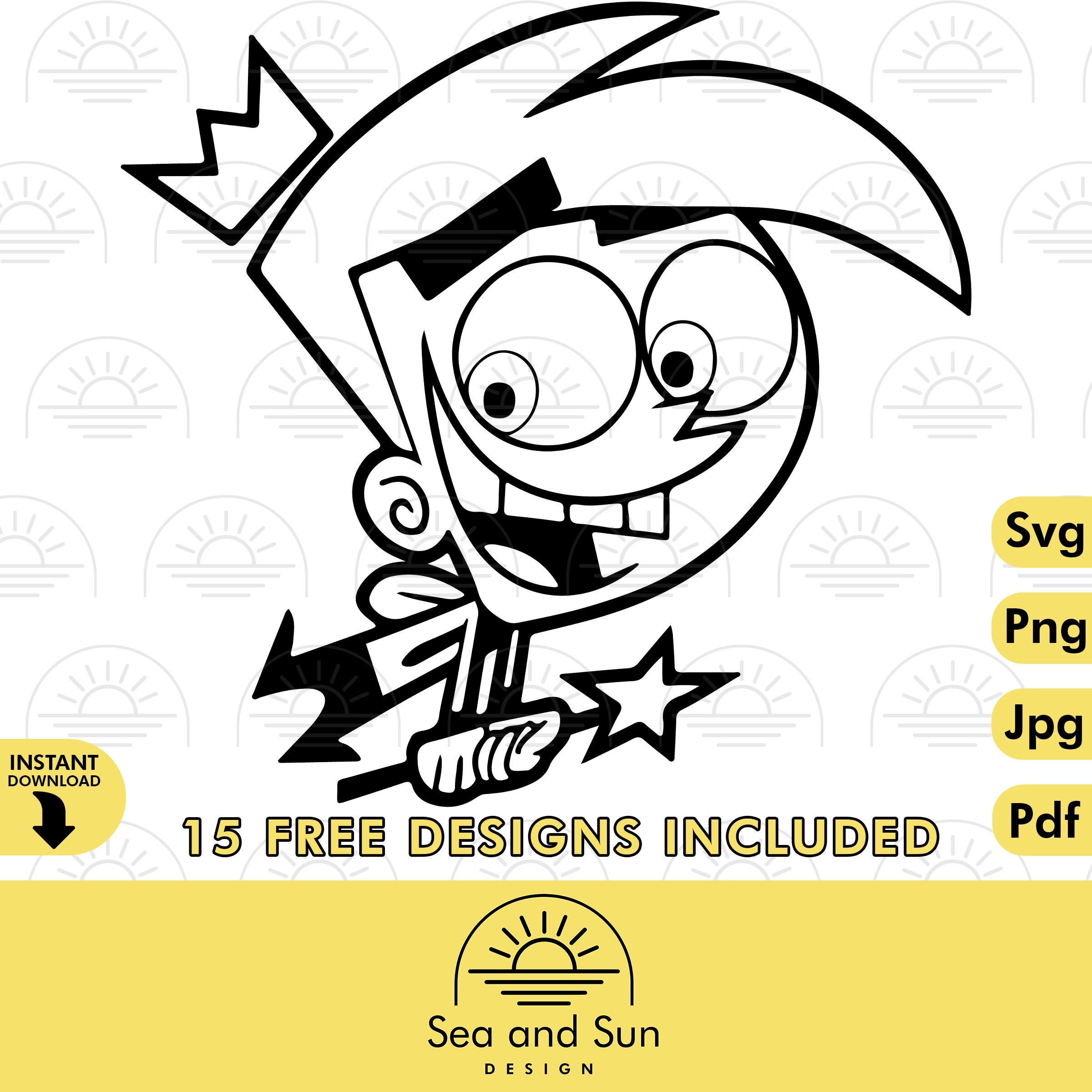 Fairly Odd Parents Cosmo Black And White