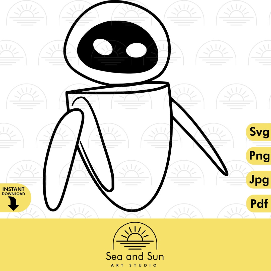 Eve Wall E Svg Clip Art Files Wall E Head Disneyland Ears - Etsy