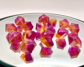 Wyrmspan compatible Ametrine colored resin Handmade Gems crystals set of 15 Resource token game token dragon gems