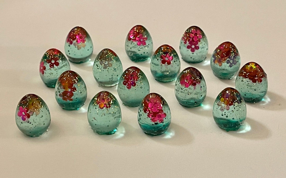 Wingspan Teal Floral Handmade Eggs Set of 15 Etsy