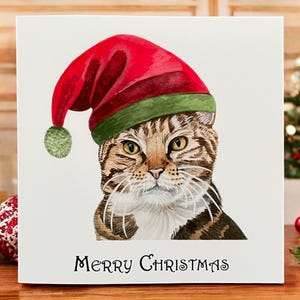 Cartes de chat de Noël, cartes de chat, cartes de chat du Bengale, cartes de Noël, chats mignons, cadeaux chat, cartes d'amour, cartes pour elle, carte de Noël arty