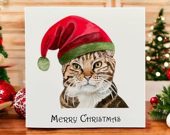Christmas cat cards, cat cards, Bengal cat cards, Christmas cards, cute cats, cat gifts, love cards, cards for her, arty Christmas card