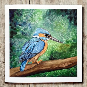 Kingfisher cards, Kingfisher blank card, watercolor Kingfisher card, kingfisher art, wildlife cards, bird greetings cards, kingfisher