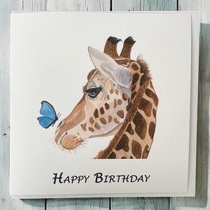 Giraffe Birthday Card, Giraffe card, Birthday cards for her, Birthday Card, Cute Giraffe Card, Giraffe Cards, Funny Giraffe Cards,