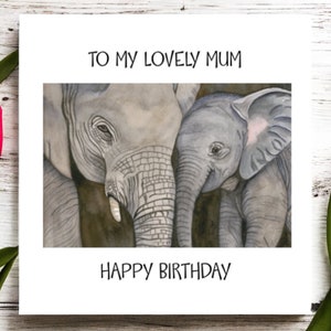 Carte d'anniversaire maman, carte d'anniversaire maman éléphant, carte d'anniversaire éléphant pour maman, cartes d'anniversaire éléphant, jolies cartes d'anniversaire pour maman.
