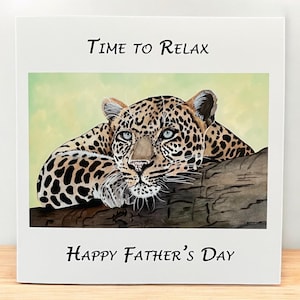 Vatertagskarten, Vatertagskarte Leopard, Vatertagskarte Leopard, Karten für Papa, Leopard Karte, Vatertagskarte