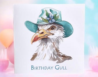 Seagull birthday cards, birthday cards for her, seagull birthday card, seagull cards, funny seagull birthday cards, seagull art, seagulls
